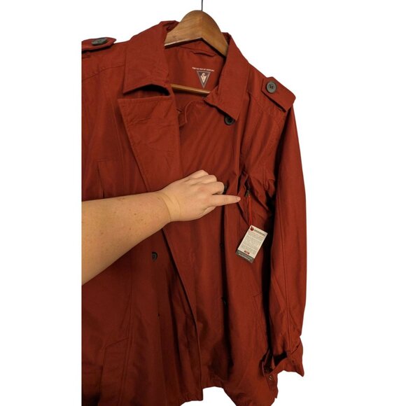 ScotteVest Womens Rust TEC Travel Trench XXL Double-Breasted Belted Coat Pockets - Picture 8 of 16